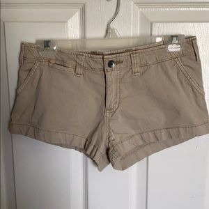 Khaki low rise shorts